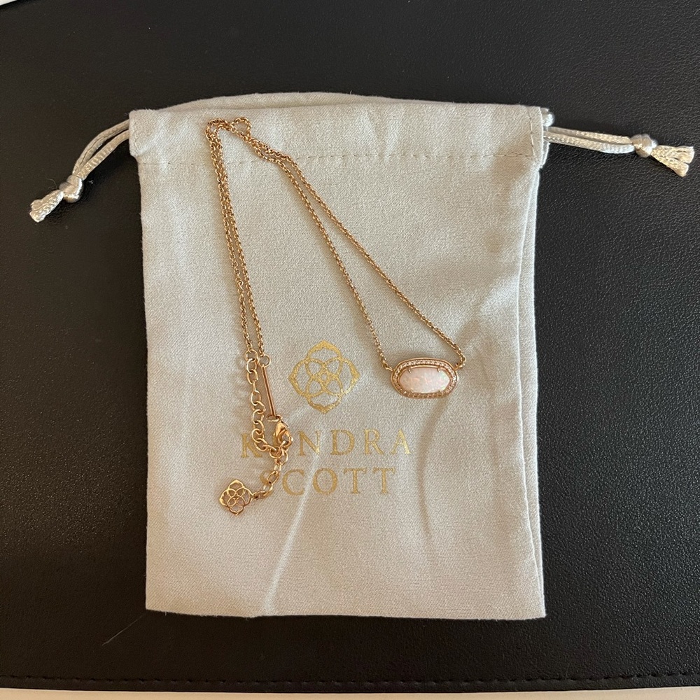 Kendra Scot Kyocera Opal rose gold necklace